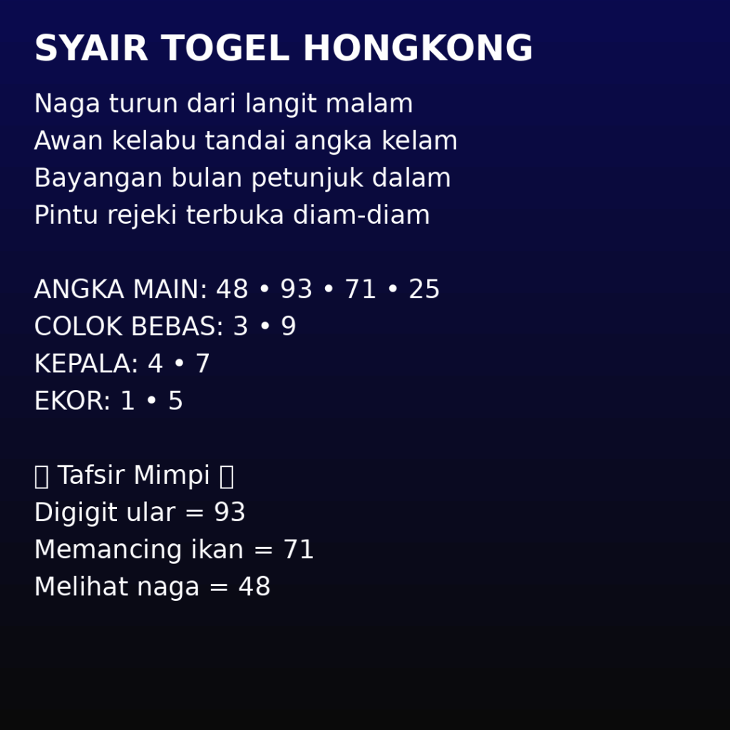 Kumpulan Syair Togel HK