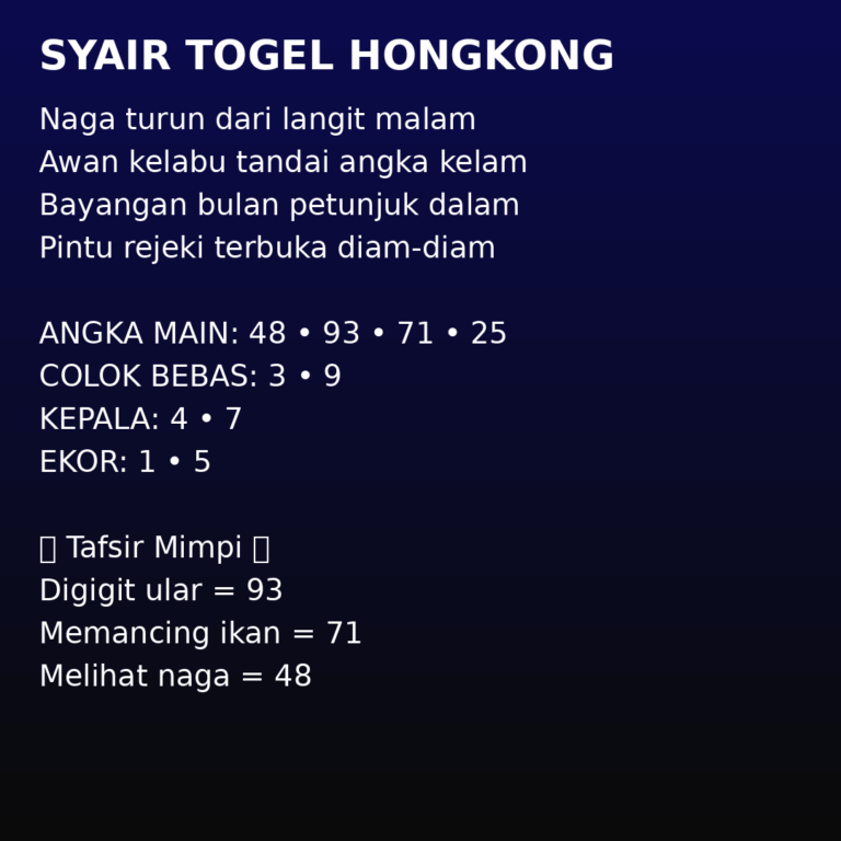 Kumpulan Syair Togel HK